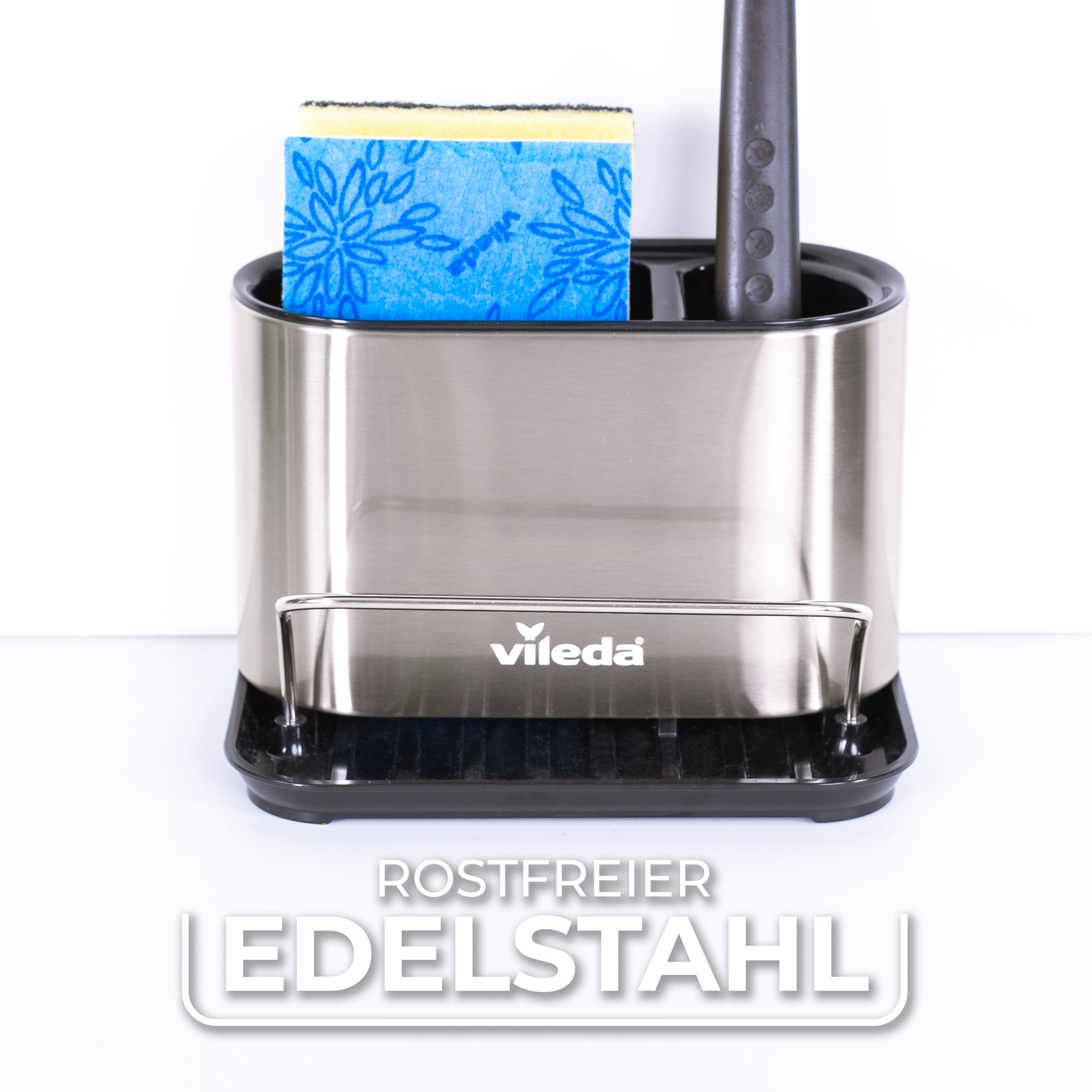 Vileda Spülbecken Organizer – Edelstahl Spülmittelspender Küche