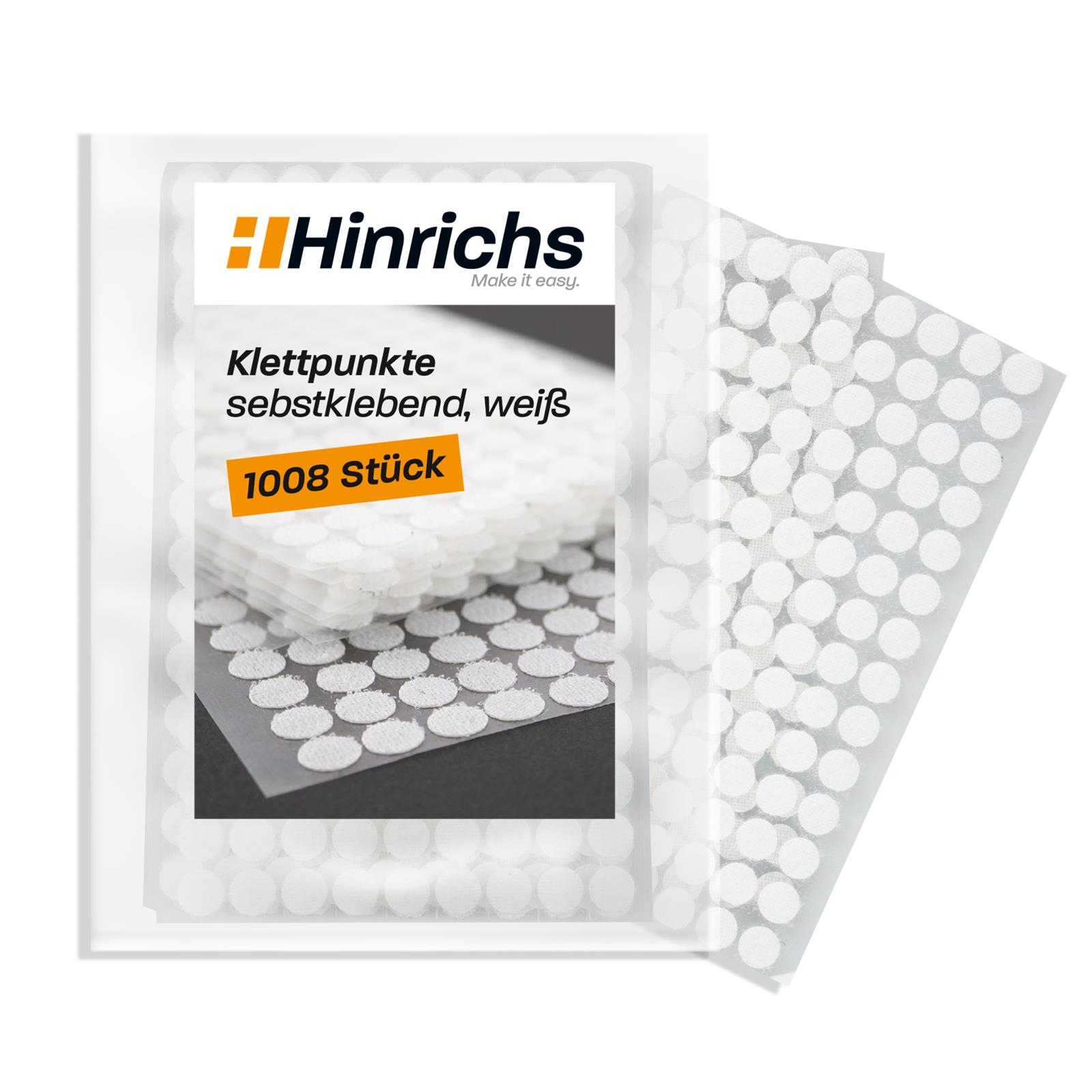 Selbstklebende Klettpunkte in Weiß – Rund, 18 mm Ø, 100er Set für vielseitige Befestigungen Klettpunkte-Set in Weiß, bestehend aus selbstklebenden Haken- und Flauschpunkten, nebeneinander auf weißem Hintergrund dargestellt.