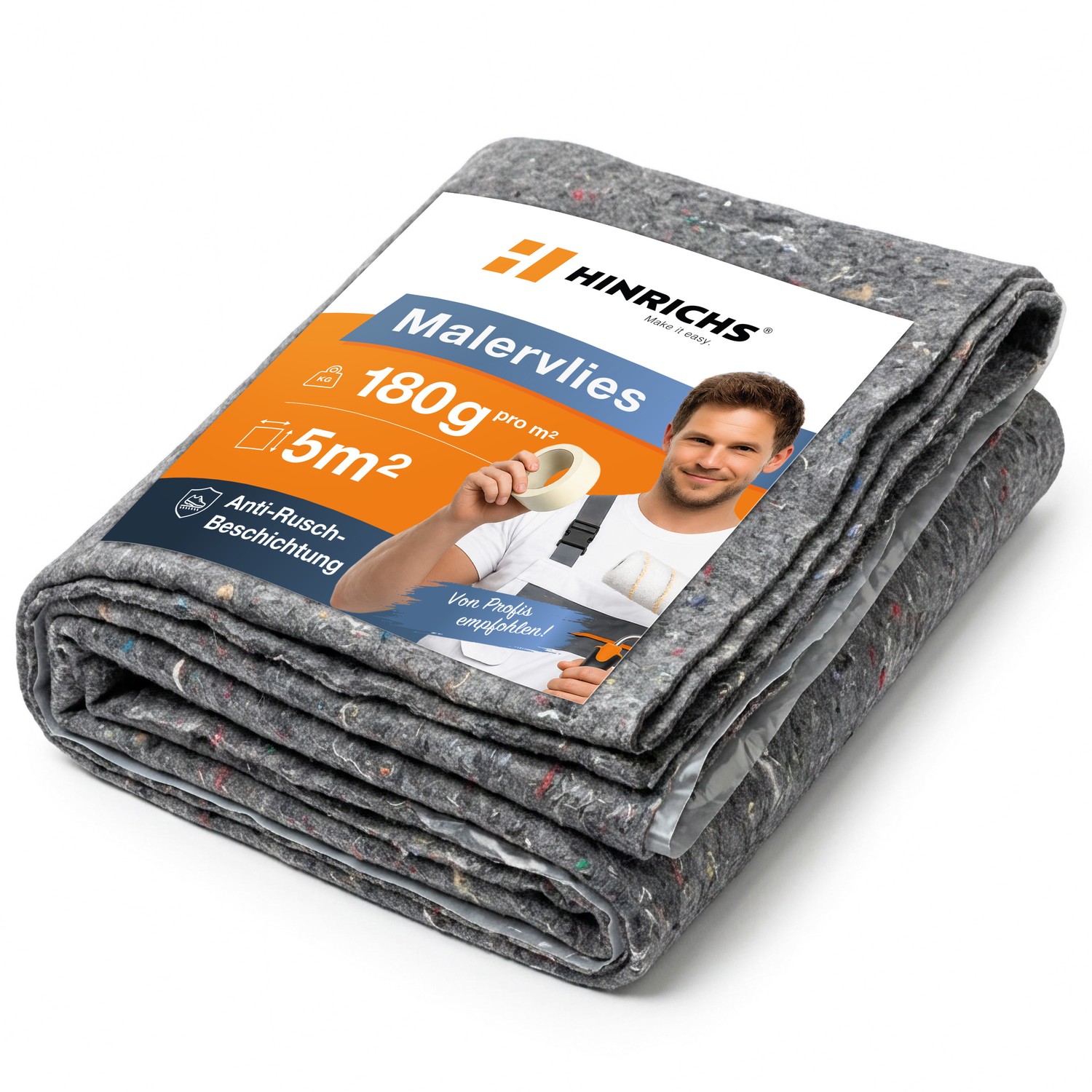 Malervlies 5 m – 180 g/m², rutschfest & flüssigkeitsdicht