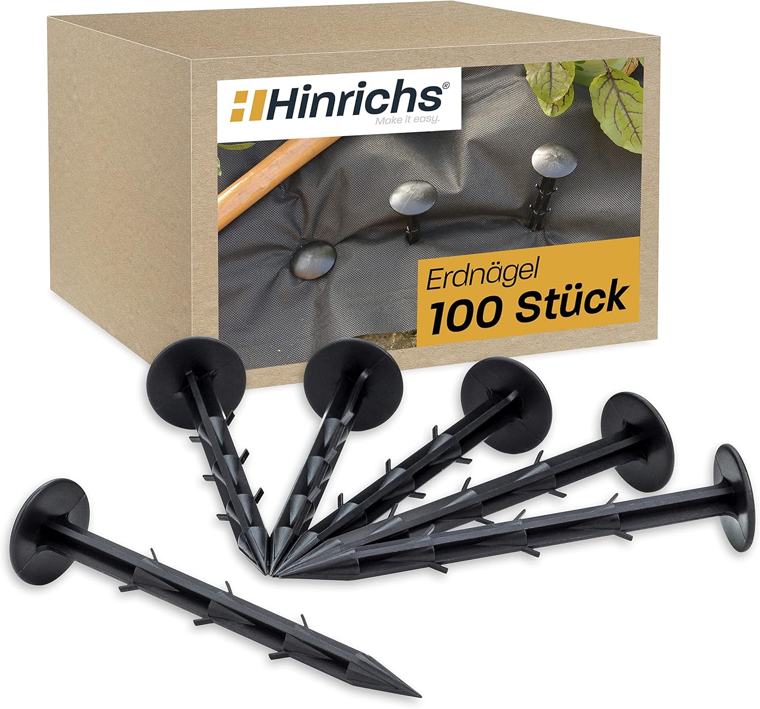 Erdnägel Kunststoff 100 Stück – für Vlies & Folie