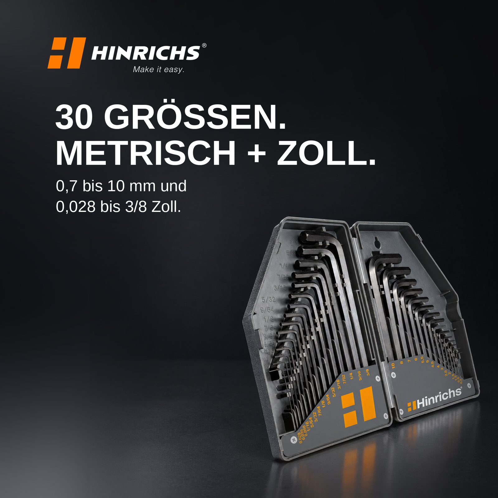 Sechskantschlüssel Set 30-teilig – mit Universalmesser – Bild 2