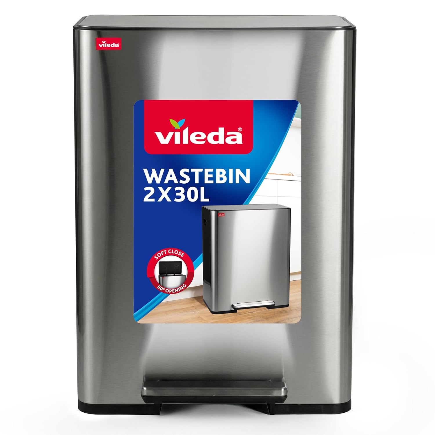Vileda Mülleimer 2x30L Edelstahl