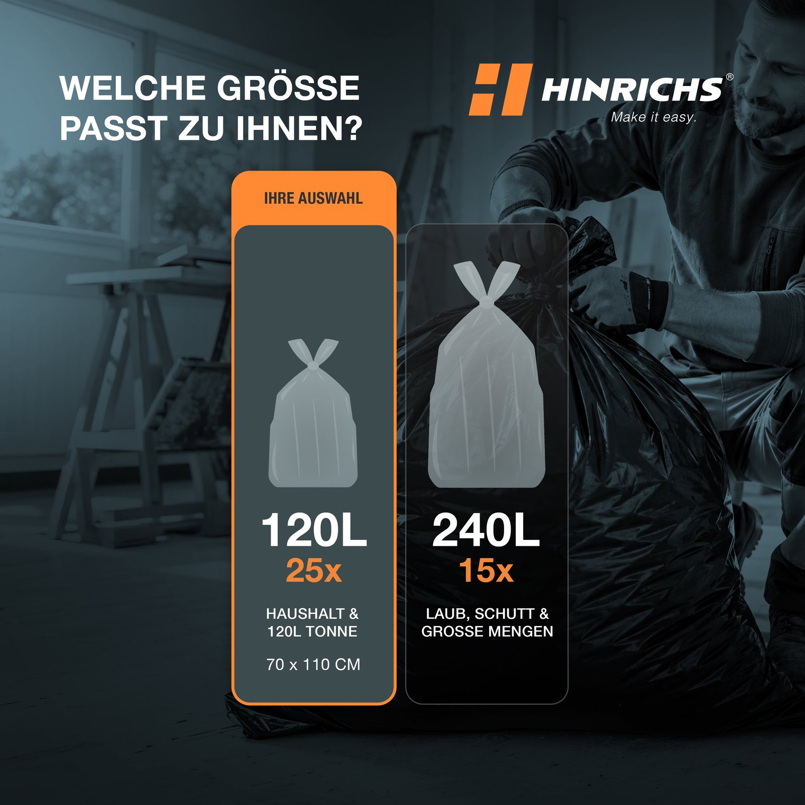 Müllsäcke 120 Liter Extra Stark - 25 Stück – Bild 2