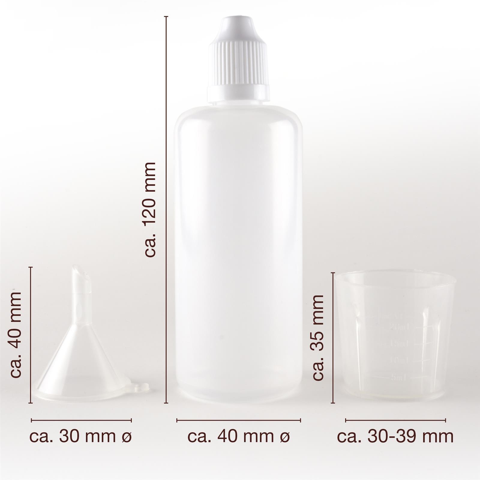 Tropfflasche mit Originaletikett aus Glas – Medizinisches Zubehör für Labor und Pharmazie Braune Glasflasche mit Tropfverschluss und weißem Etikett, auf dem das Logo von Hinrichs Tools sowie Produktinformationen in schwarzer Schrift zu sehen sind; die Flasche steht auf hellem Untergrund vor neutralem Hintergrund.