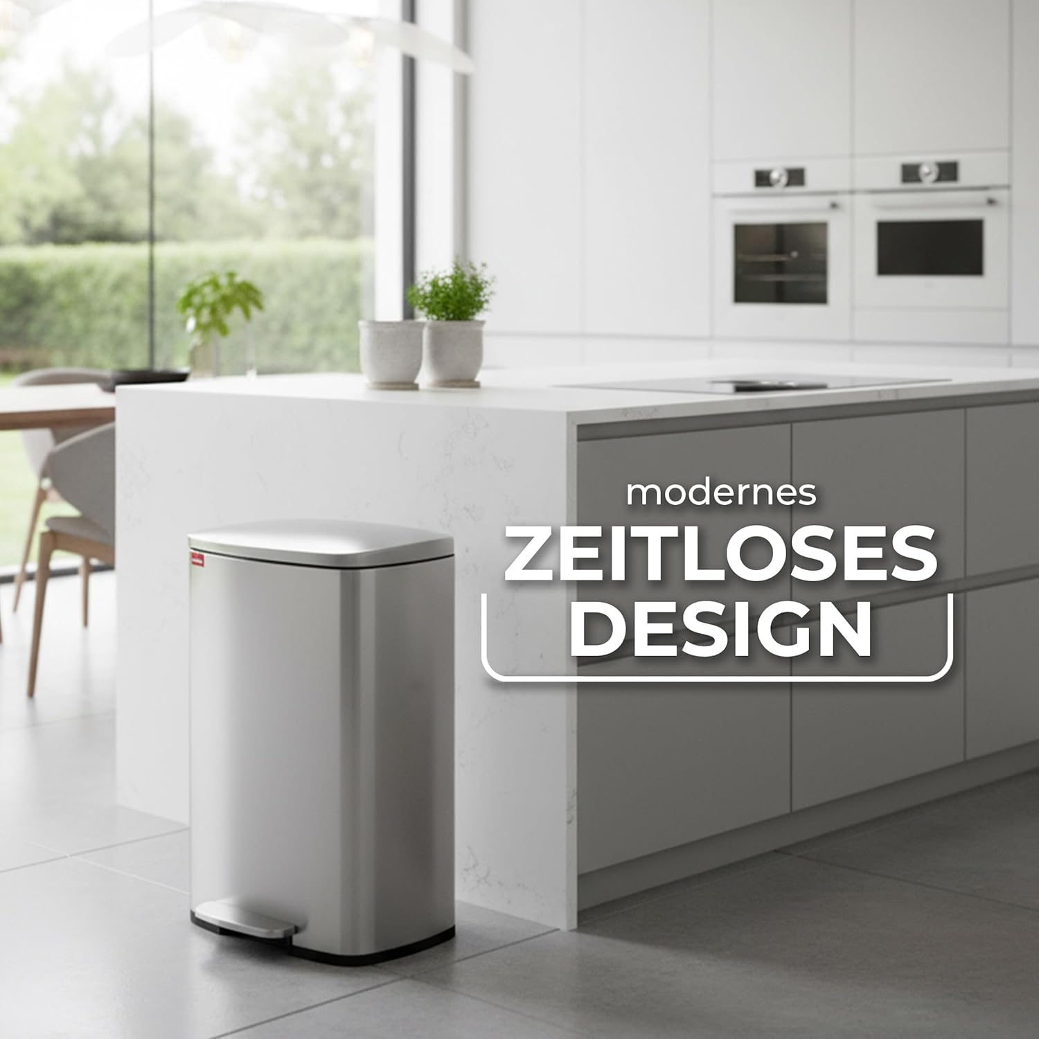 Vileda Mülleimer 50L Edelstahl