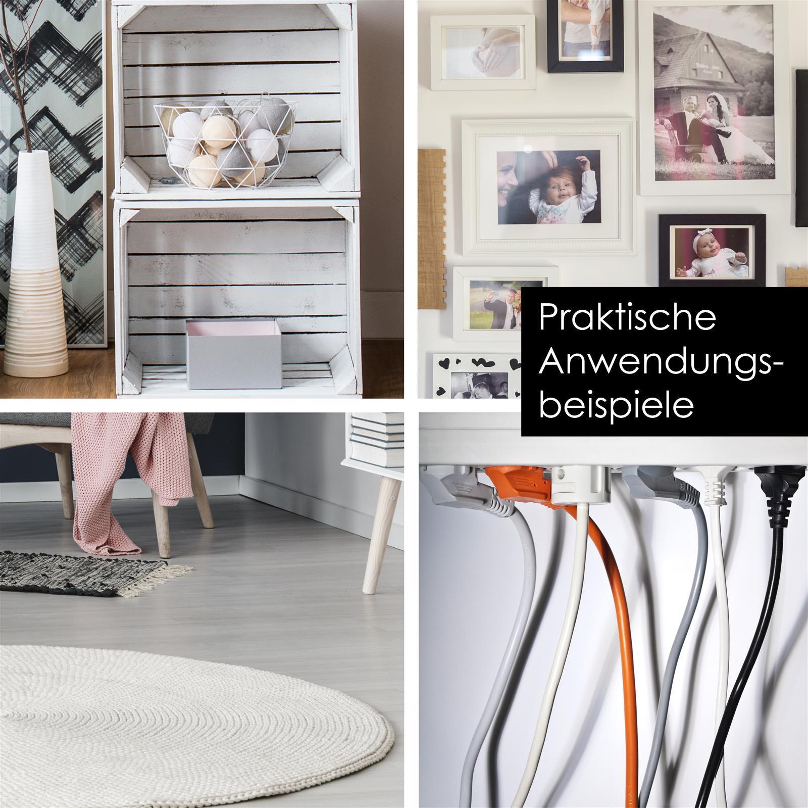 Selbstklebende Klettpunkte in Schwarz – Vielseitige Befestigungslösung für Haushalt, Büro und DIY Zwei schwarze Klettpunkte nebeneinander auf einem hellen Untergrund, einer mit Haken- und einer mit Flauschseite, leicht schräg fotografiert.