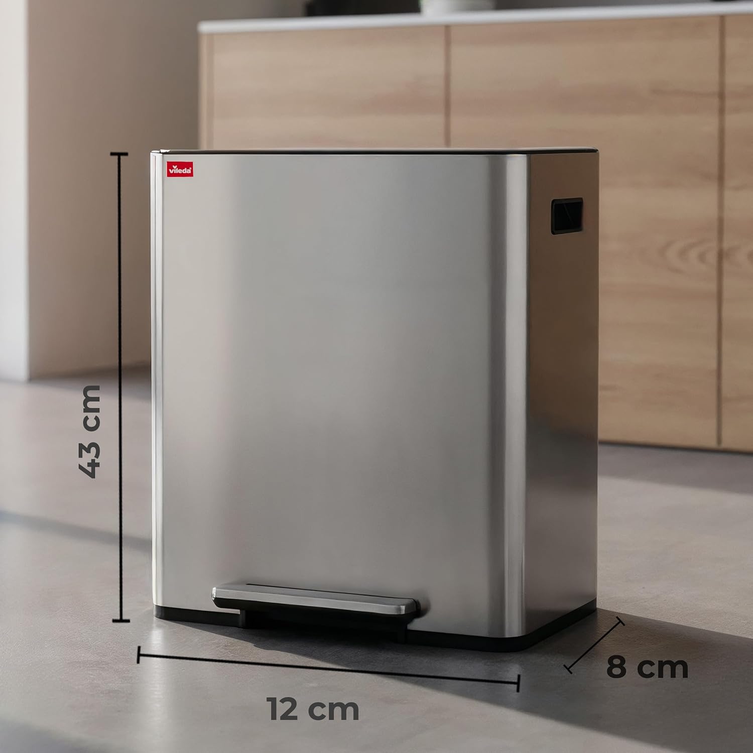 Vileda Mülleimer 2x30L Edelstahl