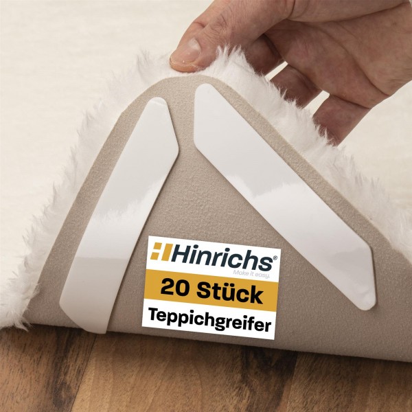 Hinrichs 20x Teppichgreifer - Teppichstopper selbstklebend ideal als Antirutschmatte für Teppich (wp