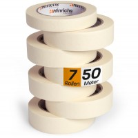 7 x Kreppband - 6 Rollen 50 m x 30 mm plus 1 Rolle 50 m x 20 mm